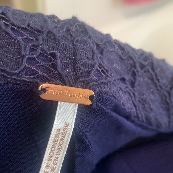Free people navy lace pants size SP - Picture 9 of 10